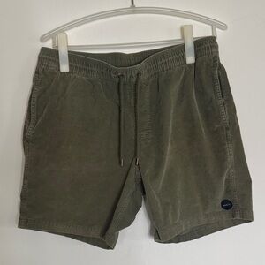 RVCA Men's Olive Green Corduroy Shorts